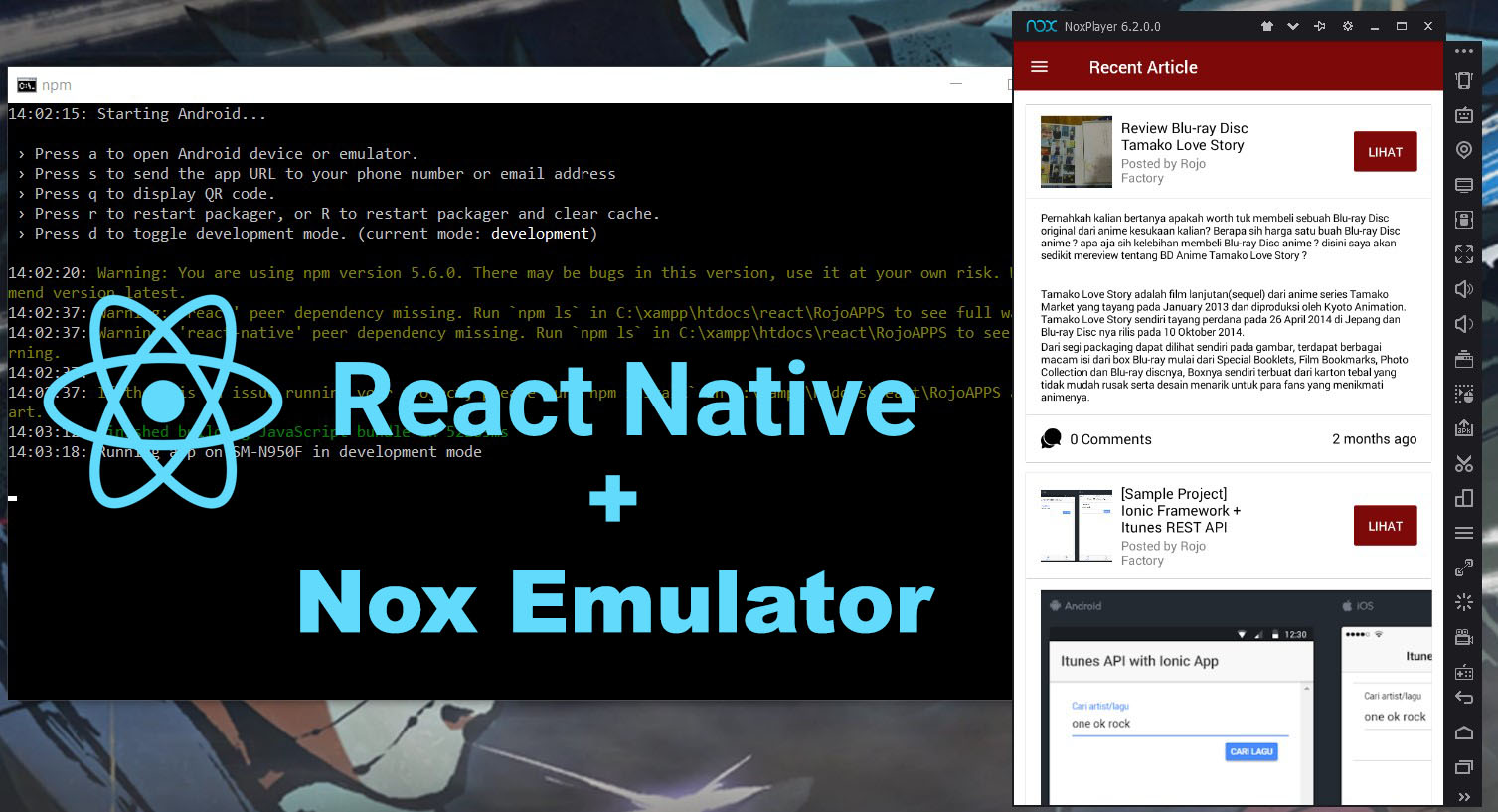 mac emulator react native project